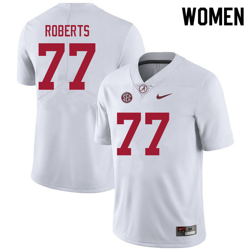 Alabama Crimson Tide Women's Jaeden Roberts #77 White NCAA Nike Authentic Stitched 2021 College Football Jersey MN16D22SB